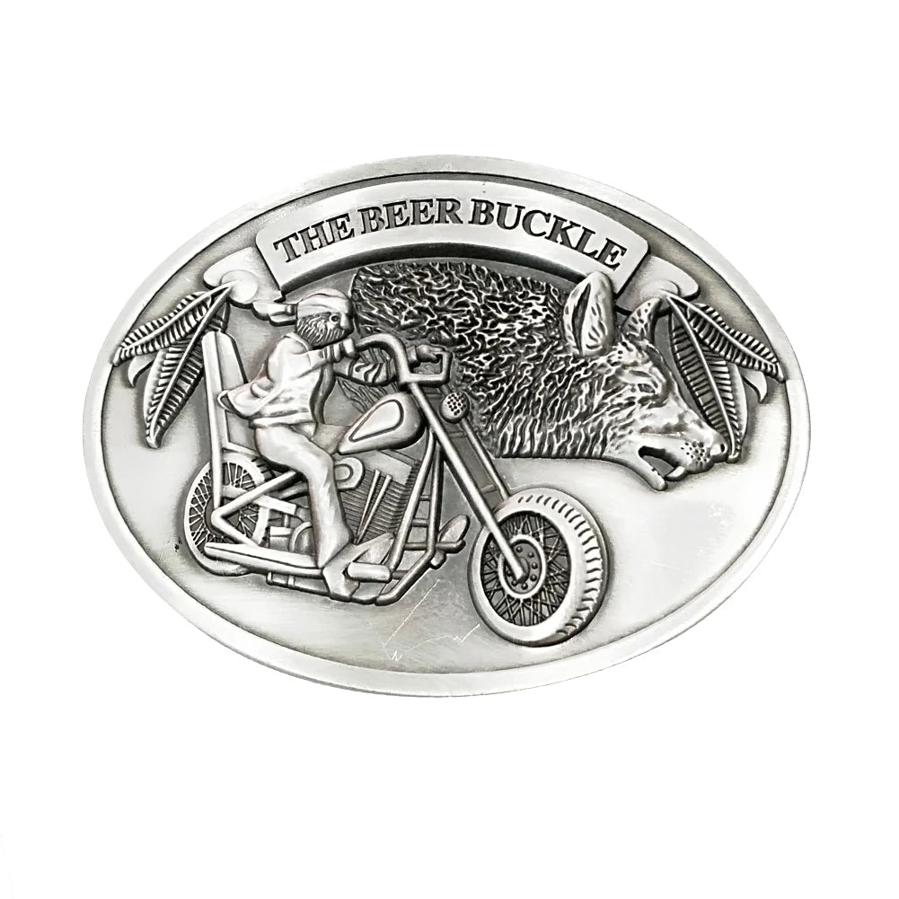 Metal Beer Head Belt Buckle Can Holder Outdoor Metal Beer Head Belt Funny Bottle Buckle for Camping Portable Bar Can Holder Qme Silver Riding motorc