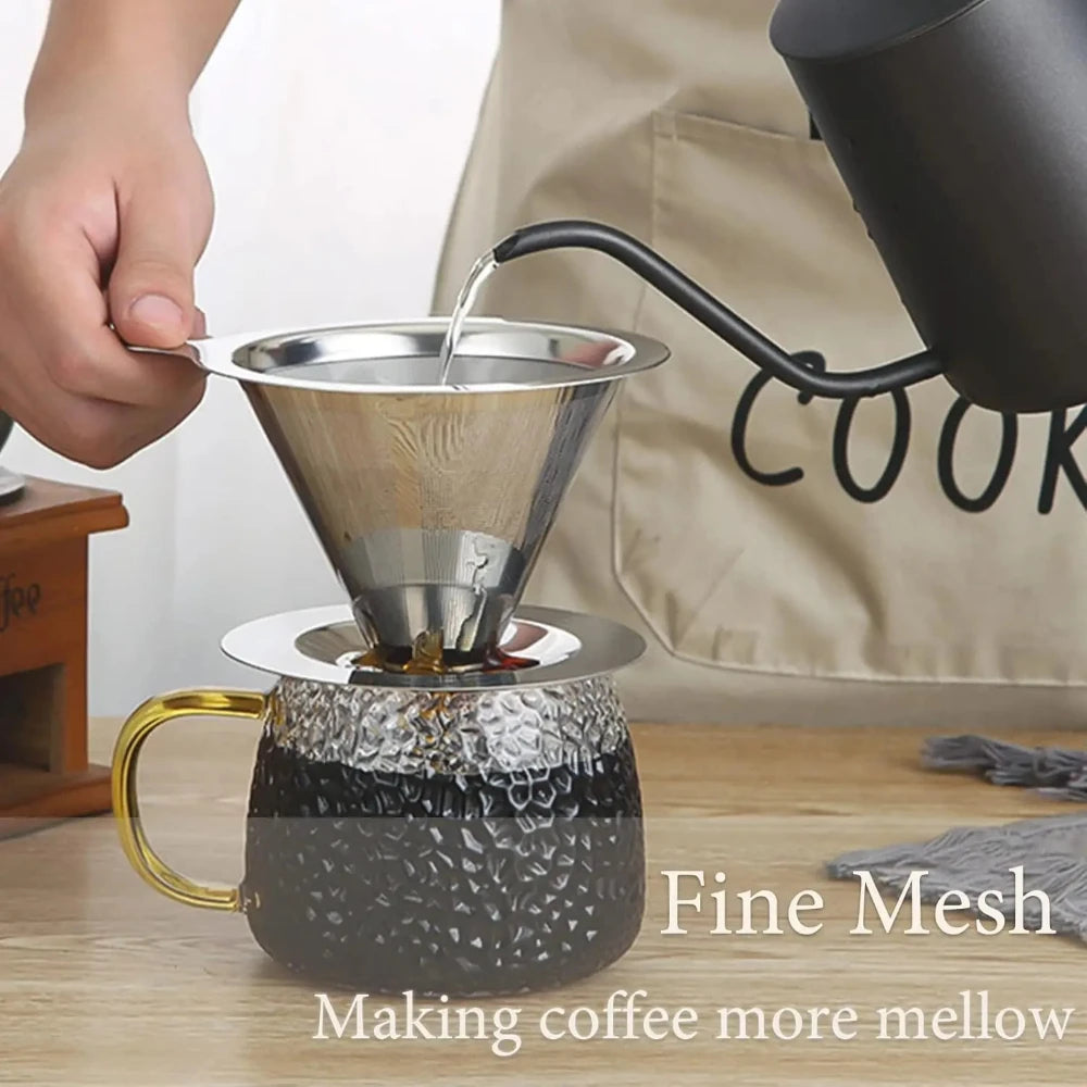 Food Grade 304 Stainless Steel Coffee Infuser Dual-Layer Filter Reusable Dripper Holder Rust Resistant Easy Clean Design Qme