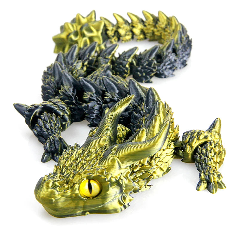 Arrival 3D Printed Akatsuki Magic Dragon Movable Joints Desk Toy Qme Black gold gradient