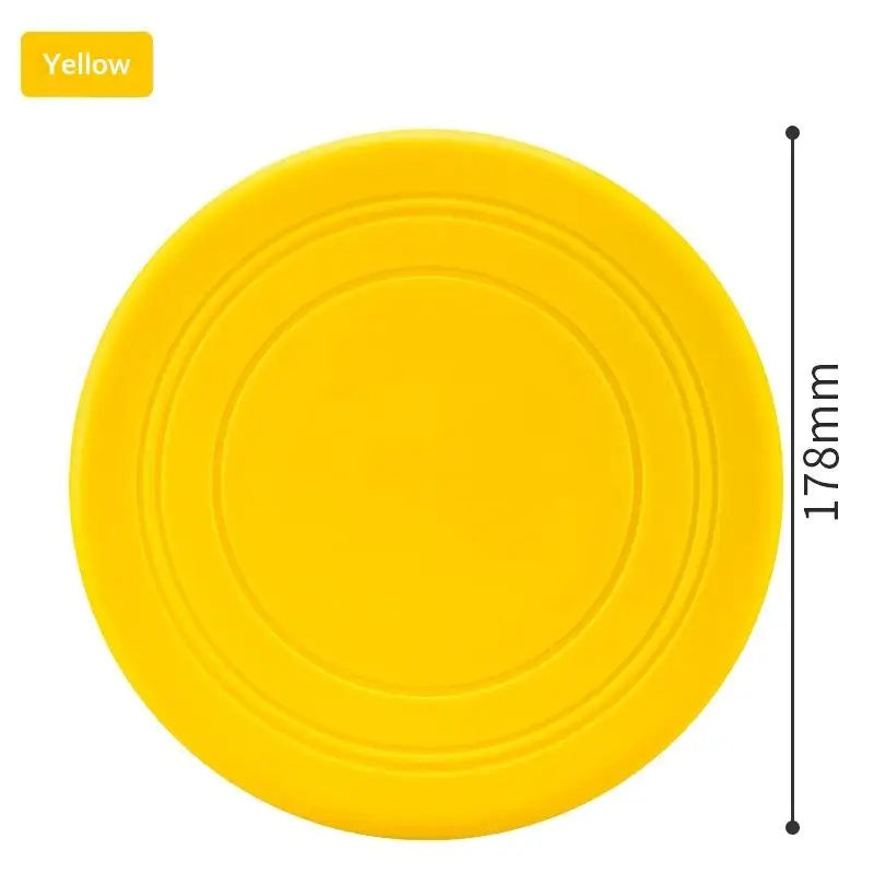 Interactive Silicone Flying Saucer Toy Dogs Cats Chew Resistant Disc Qme Yellow