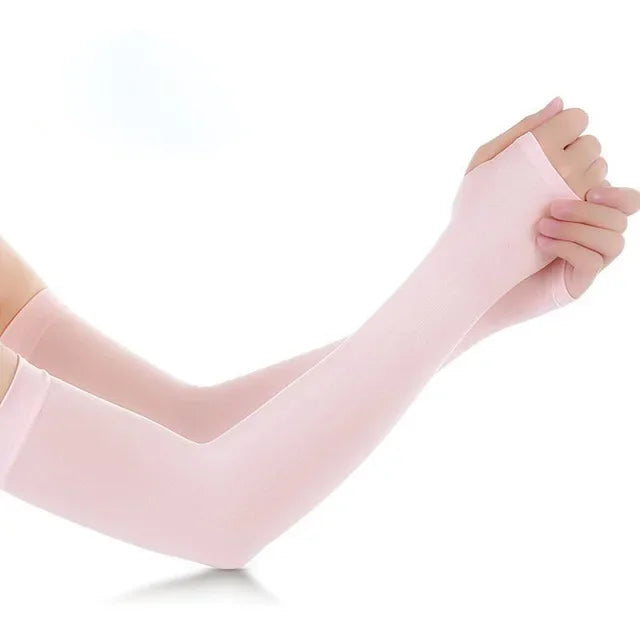 Arm Sleeves Warmers Sports Sleeve Sun UV Protection Hand Cover Cooling Warmer Running Fishing Cycling Ski Qme Pink