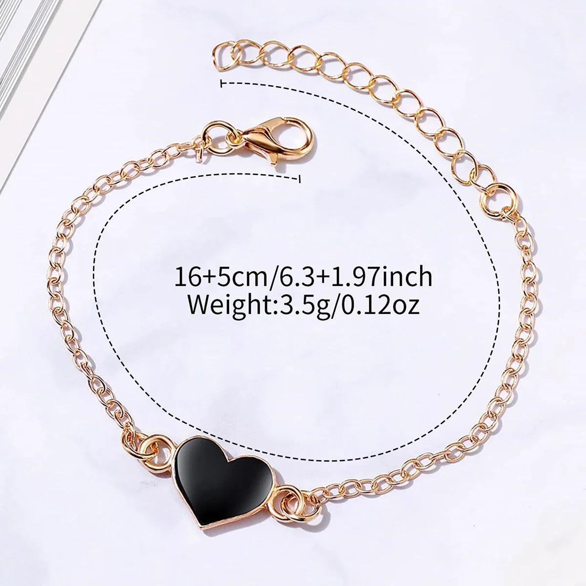 Mulheres Casual Relógio de Quartzo Mostrador Árabe, Pulseira de Couro, Conjunto de Pulseira Coração sem Caixa, 2 peças Qme