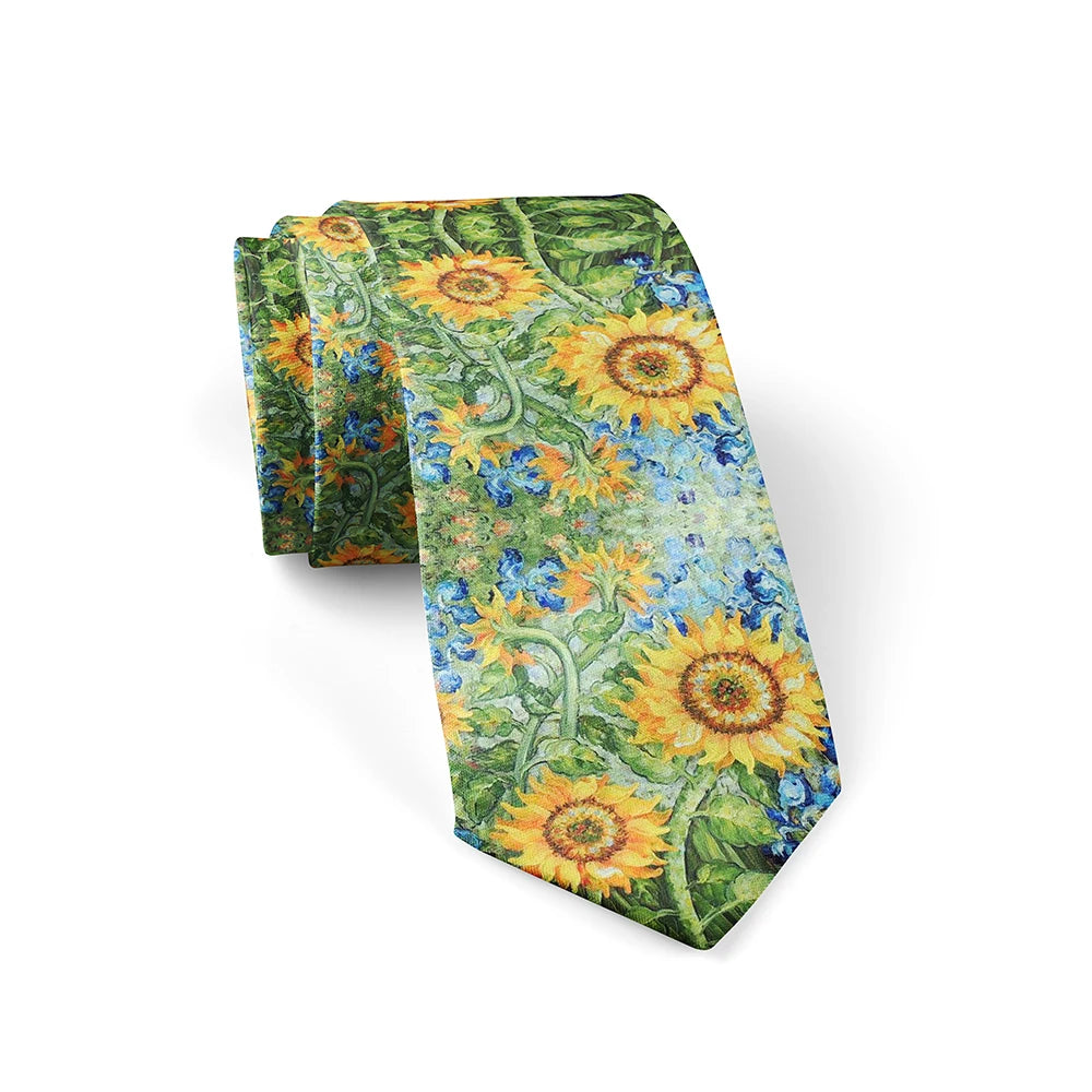 3d Printed Oil Painting Tie Men's Fun Fashion Business Wedding Party Qme style12 China Mainland