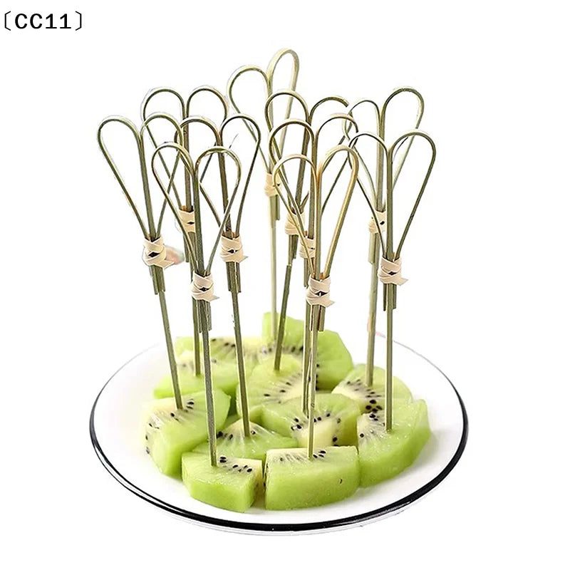 Bamboo Skewers Barbeque Bar Tool Kitchen Cocktail Picks Disposable Qme
