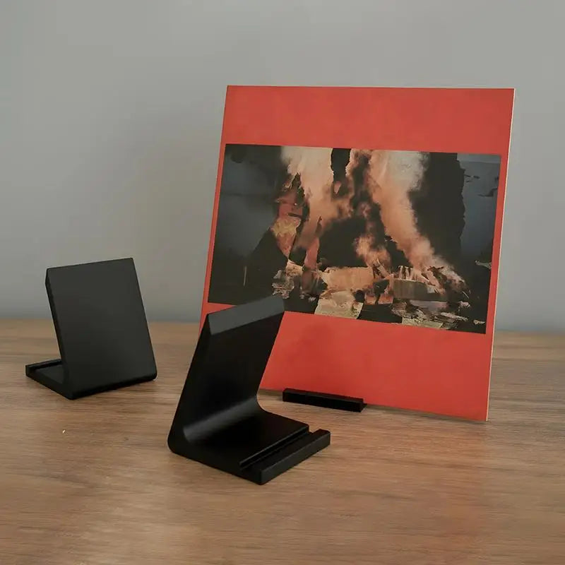 1Pc Desktop Vinyl Record Stand Record Player Holder Minimalist Display Rack Ideal For Office And Home Living Room Display. Qme