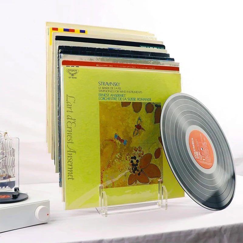 Acrylic Display Rack Stand Storage 12 Albums Clear Vinyl Record Qme