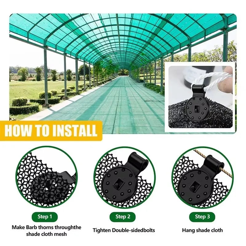 50/100PCS heavy duty lock clip plastic clip greenhouse shade cloth fixing clip tarp clip fence fabric clip garden net Qme