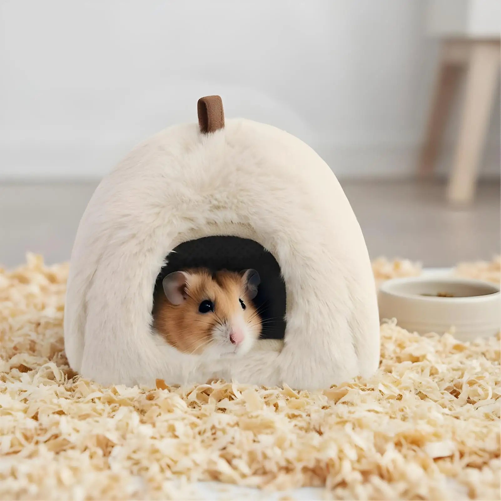 Hamster House Pet Plush House Winter Warm House with Hook Inner Pad Detachable Bottom Anti slip for Rest Qme