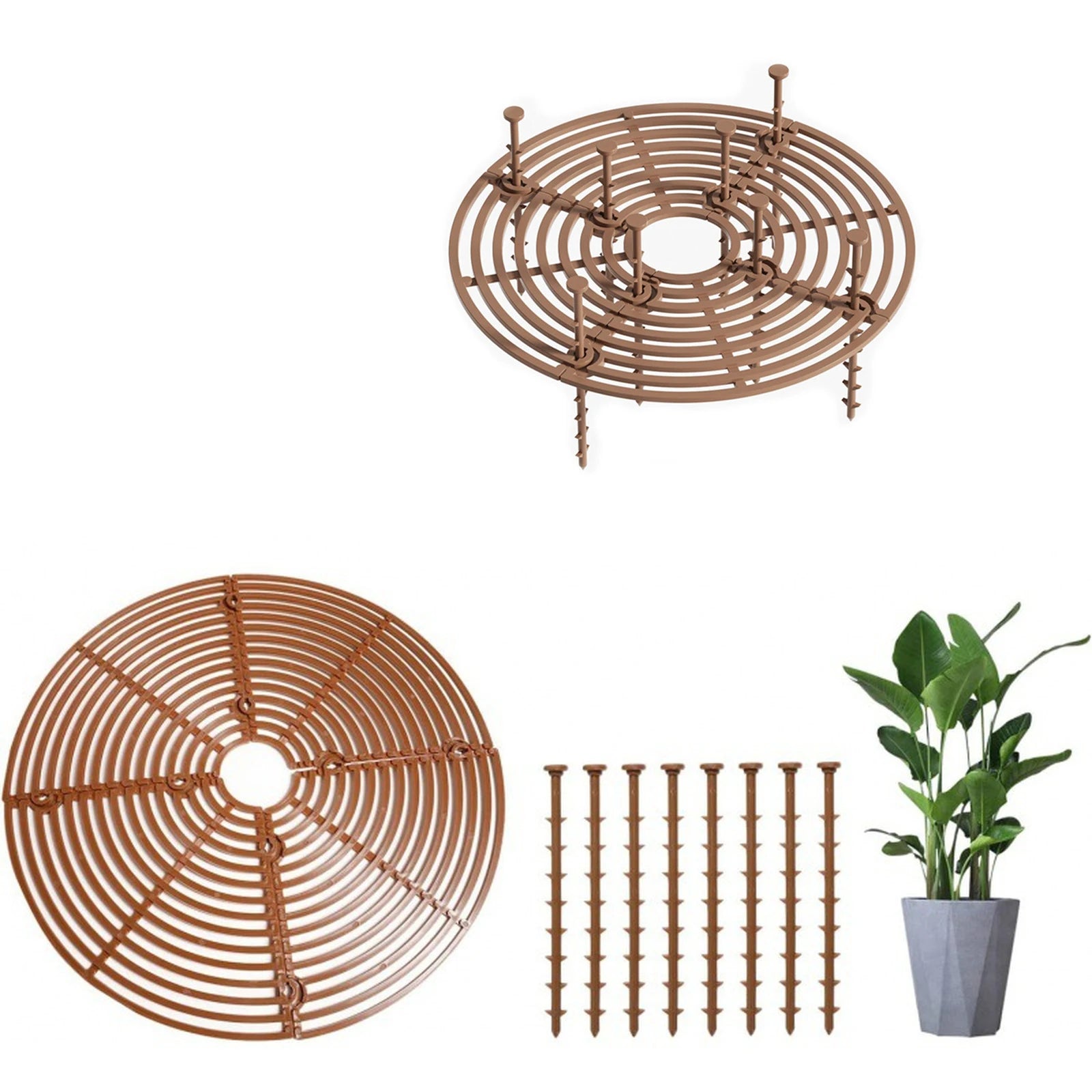 Fruit Stand Frame Holder Balcony Planting Rack Support Plant Flower Climbing Vine Pillar Stand Plant Root Protection Netting Qme Coffee One Size