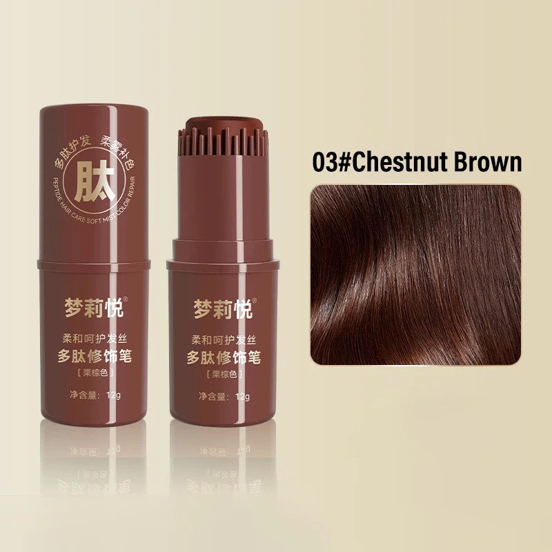 Temporary Hair Color Brush 4 Colors Root Touch Up Waterproof & Non-Sticky Instant Gray Coverage Hair Makeup Tool for Men & Women Qme A 03 COFFEE