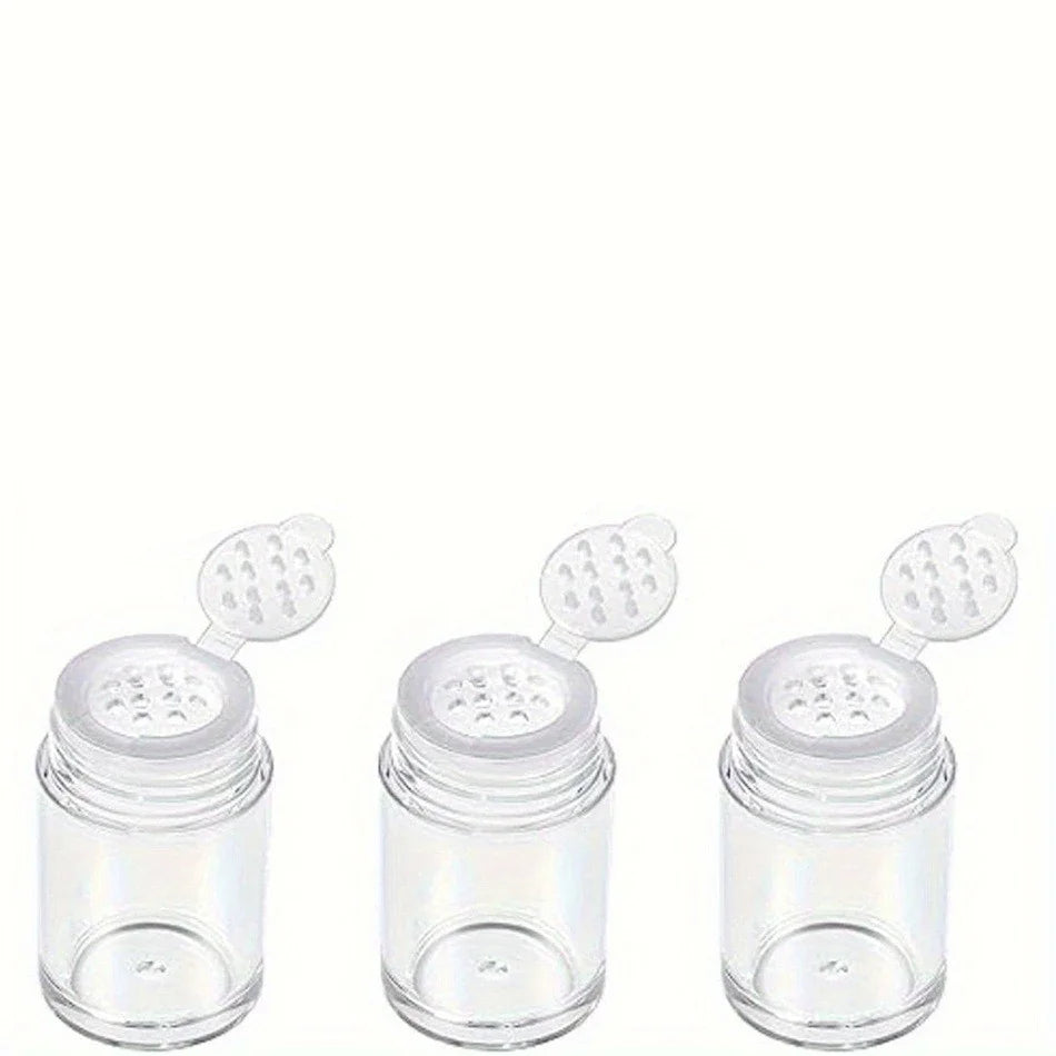 Mini transparent powder compact, small travel-sized cosmetic glitter container, dispenser, cosmetic storage jar Qme