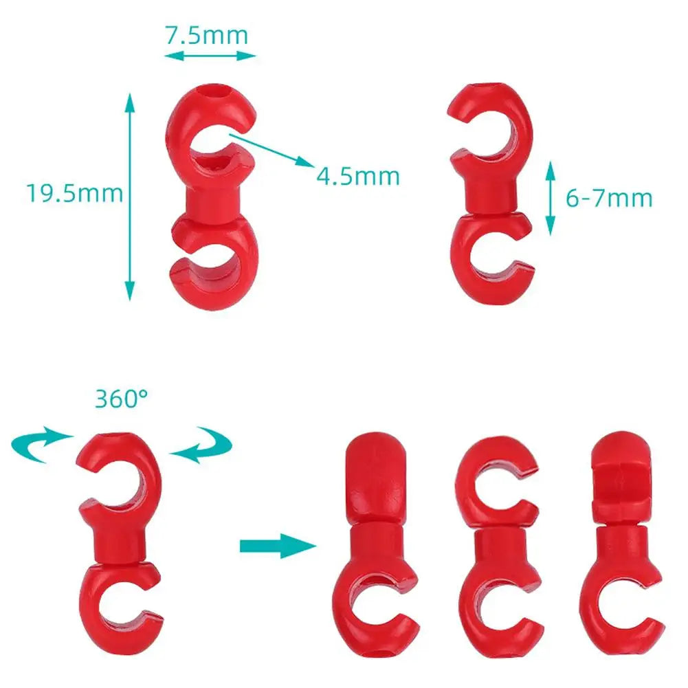 10Pcs/Set S Buckle Bike Brake Derailleur Shift Clips Buckle Cable Line Tube Rotatable MTB Brake Line Clip Ring Clasp Qme
