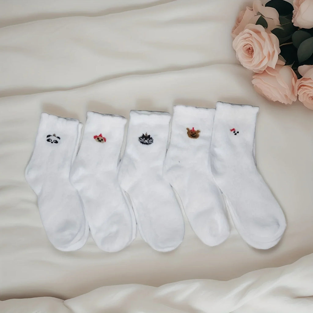 Women's Socks, Cute Animal Embroidered Plush Socks, Winter Warm Faux Mink Cashmere Cozy Sleep Floor Socks Qme