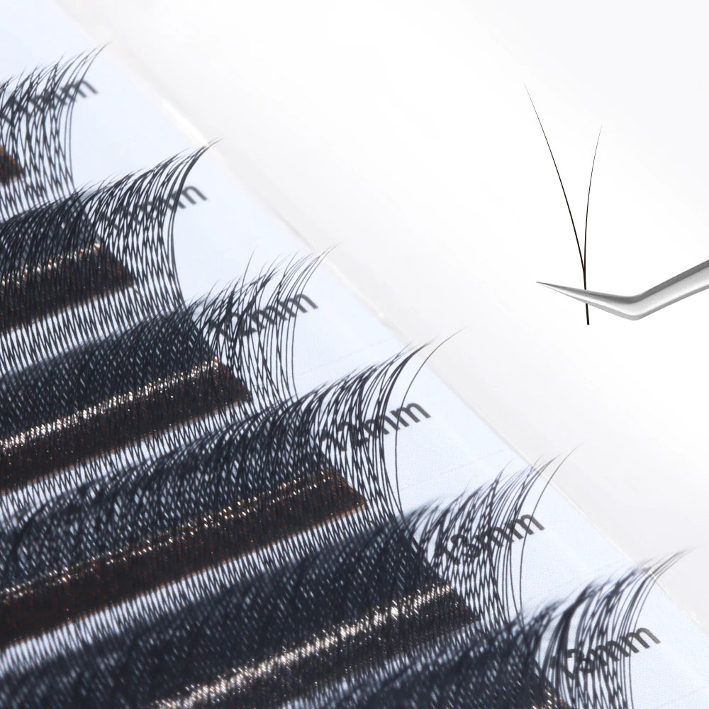 NATUAHANA Fox Eye W-shaped 3D 4D 5D Volume Eyelash Extensions Long Qme FOX 2D Y D 13mm