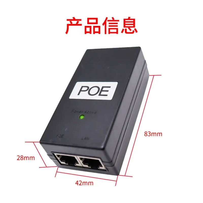 POE Power Supply DC Adapter 24V 0.5A 24W Desktop POE Power Injector Ethernet Adapter Surveillance CCTV AC/DC Adapter Accessories Qme