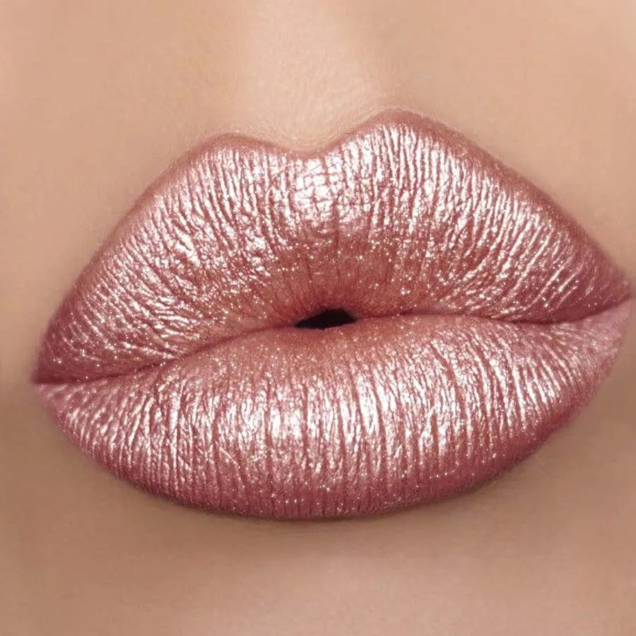 Metallic Lipstick Longlasting Glitter Lip Glaze Waterproof Moisturize Qme