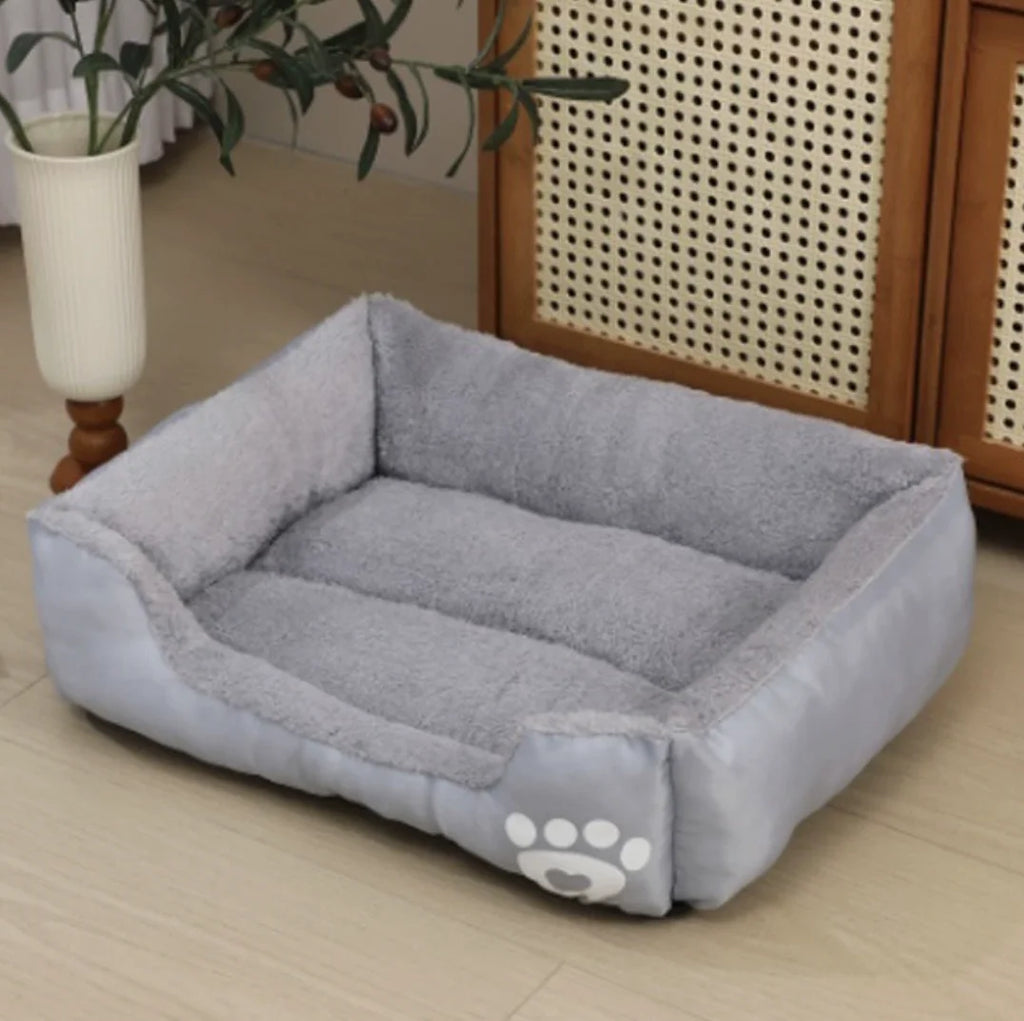 Soft Square Large Dog Sofa Elastic Dog House Cushion Winter Warm Medium Dog Bed Washable Cat Kennel House Accessories Qme GRAY M-50x40cm