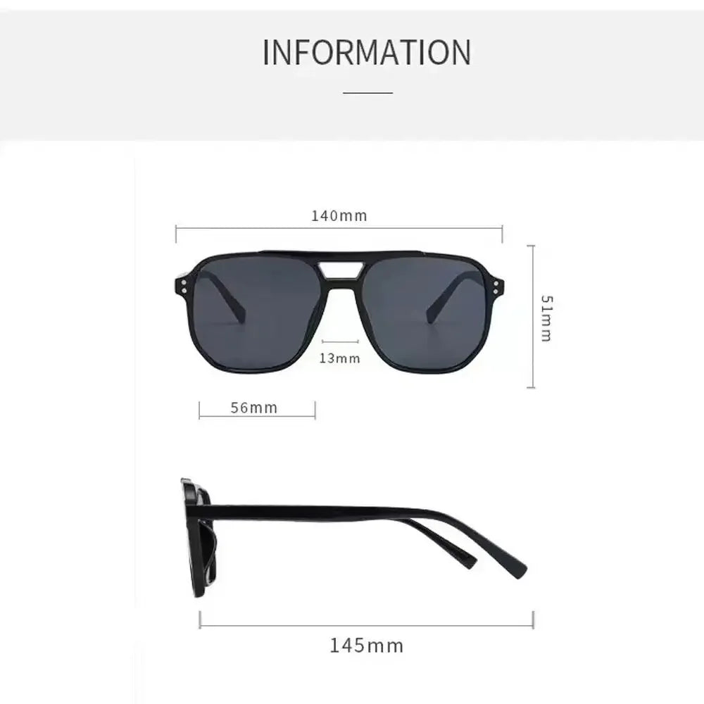 Punk Square Frame Sunglasses Anti-UV Retro Sunglasses Beach Eye Protection Black Shades Glasses for Women Men Travel Accessories Qme