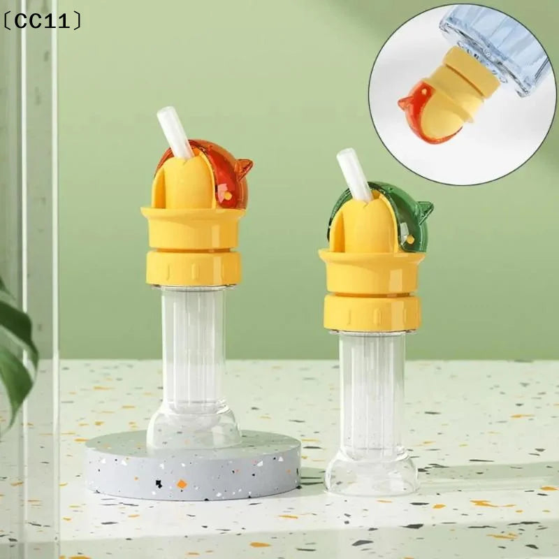 Straw Lid Beverage Water Bottle Cap Spill-proof Storage Box Dustproof Qme