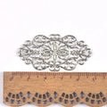 10Pcs Mixed Flower Filigree Wraps Connectors For Making Jewelry Findings Metal Crafts DIY Scrapbooking Home Decor 57x27mm yk0906 Qme Silver