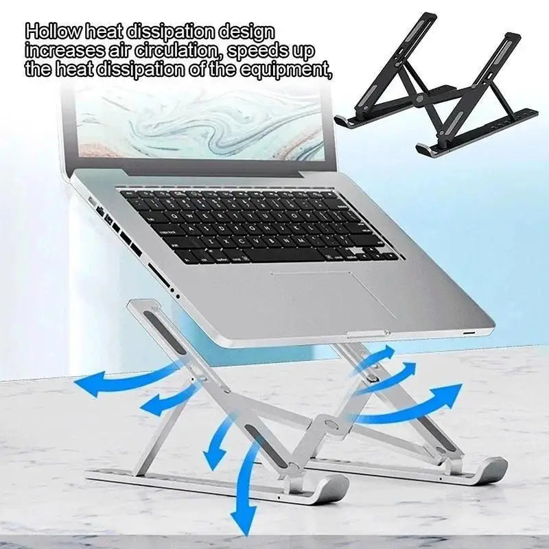 Portable Laptop Stand Foldable Support Base Notebook Stand For Computer Laptop Holder Cooling Pad Riser Macbook Stand Laptop Qme