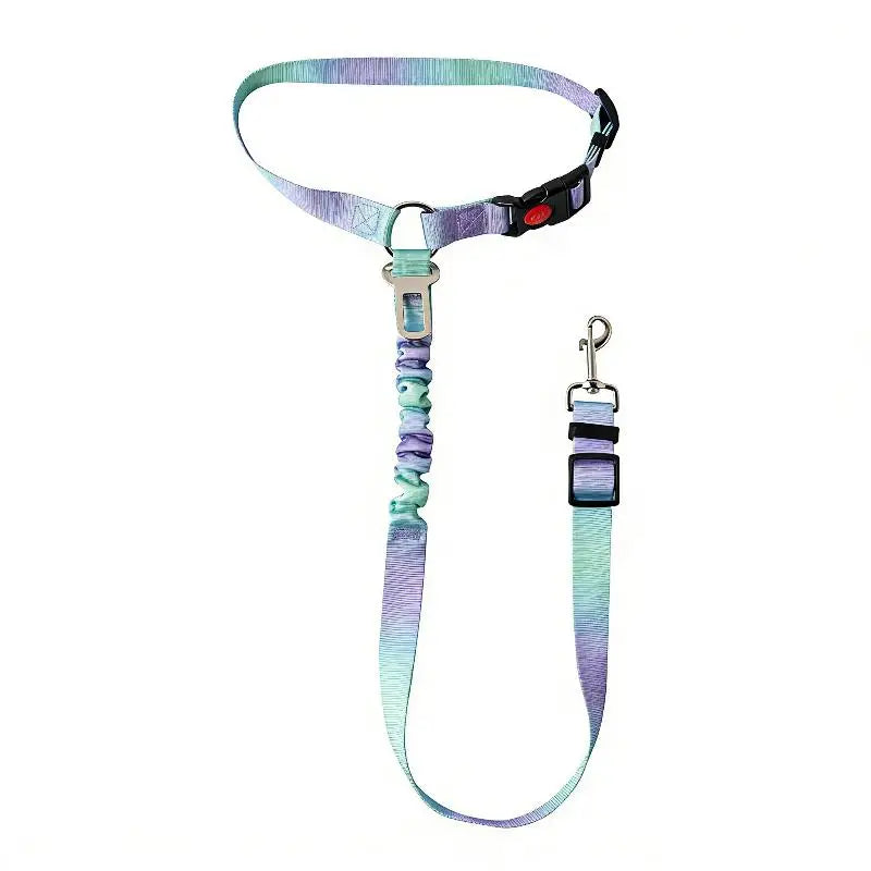 Belt Clip Buckle Tether Large Medium Small Dogs 2-in-1 Dog Car Qme Purple