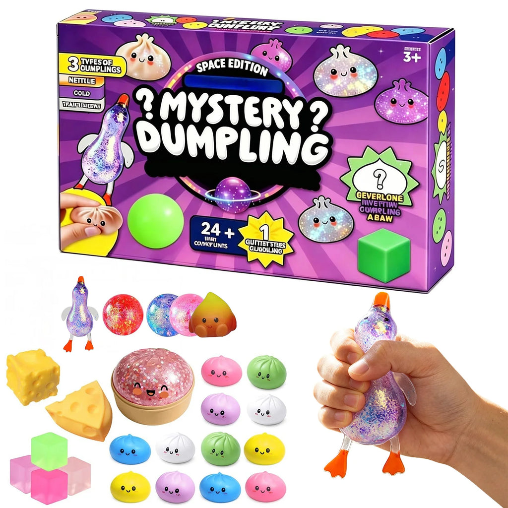 2026 Mystery Dumpling Advent Calendar Baozi Fidget Squishy 24 Day Countdown Calendar Cute Soft Dough Ball Fidget Toys Qme