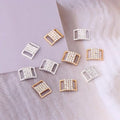 10Pcs 10*15MM Rhinestone Bikini Connector Buckle Alloy Chain Swimwear Decorative Rhinestone Buckle DIY Jewelry Accessories Qme 5 golden 5 silver