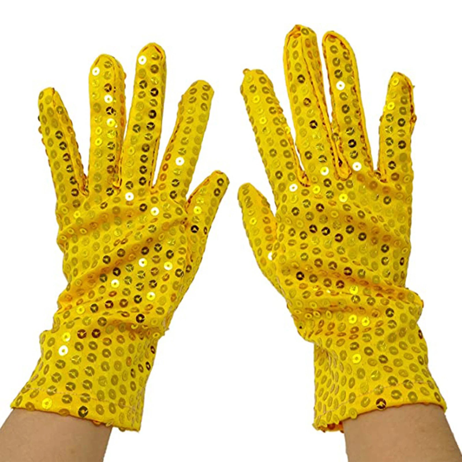 Unisex Creative Sequin Dance Performance Gloves Adult Carnival Clothing Party Accessories Fashionable Stage Decorative Props Qme Gold