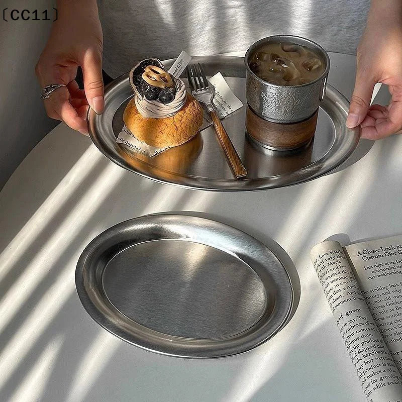 Stainless Steel Oval Fish Plates Household Food Dinner Steamed Qme