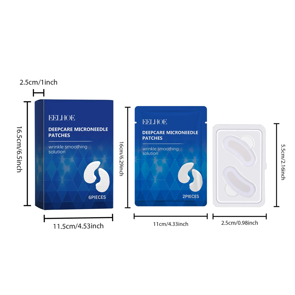 0.25mm Hyaluronic Acid Microneedle Patches Reduce Dark Circles Improve Eye Bags Puffiness Hydrating Anti-Aging Eye Care Qme