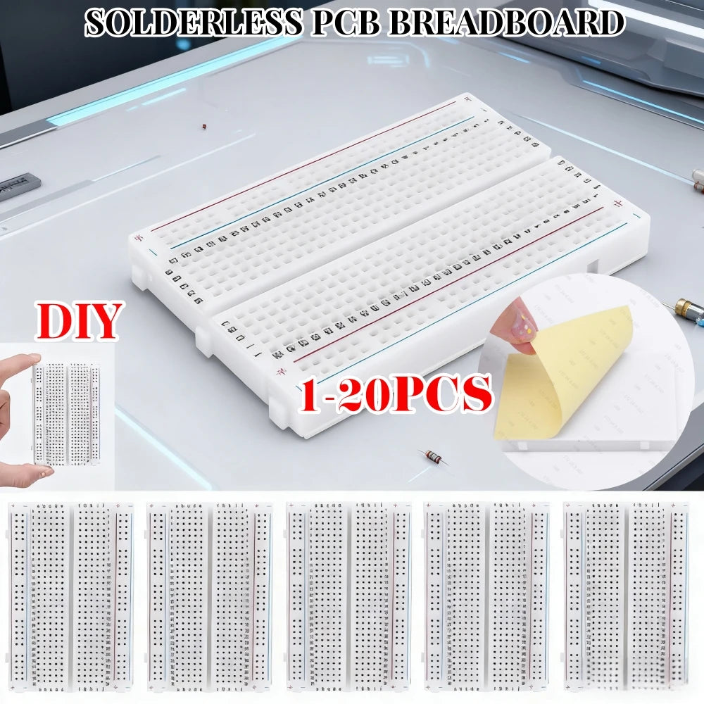 DIY Mini Bread Board Spliceable Universal Test Protoboard 400 Tie Points Solderless PCB Breadboard for Bus Test Circuit Board Qme