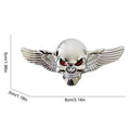 Angel Wings Car Decal Skeleton Car Bumper Decals Metal Auto Emblem Fashionable Car Badges Stickers for Trucks and Motorcycles Qme Silver
