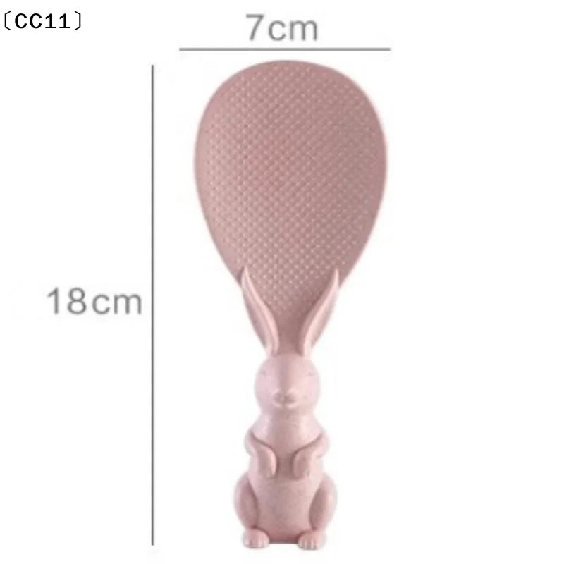 Straw Rabbit Spoon Can Stand Up Rice Spatula Cooker Creative Qme