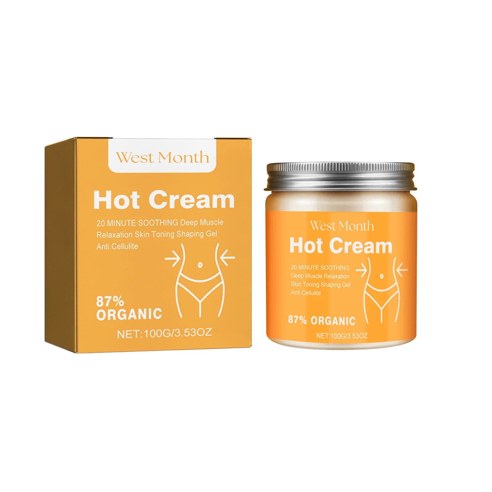 Hot Cream Massage Slimming Cream 87% Organic Anti Cellulite Slimming Lotion Thermal Fat Burning Massage Weight Loss Cream Qme 100g Boxed