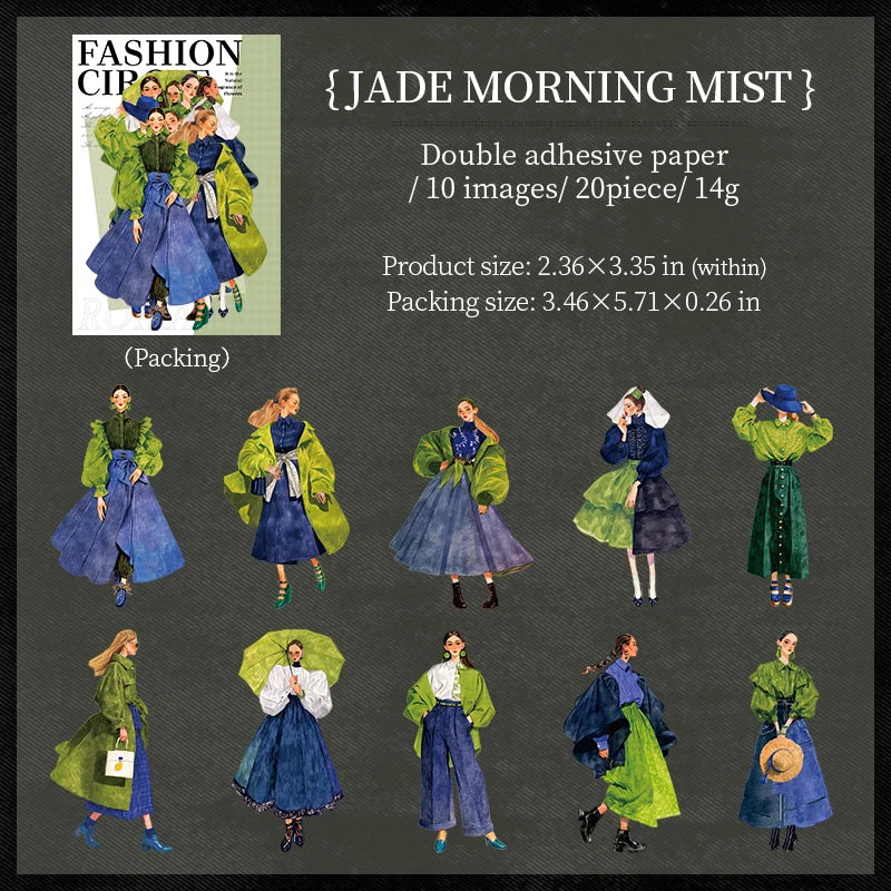 Vintage Character Stickers 20 Sheets for Scrapbooking Journal DIY,Planner Collage Diary Decoration Art Supplies Qme 1