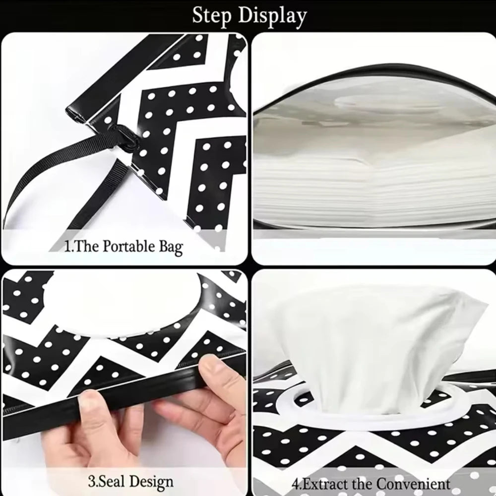 1PCS/2PCS Wet Wipe Bag With Pull-Out Flip Cover, Wet Tissue Bag For Bedside Placement, Handheld, Portable For Going Out Qme