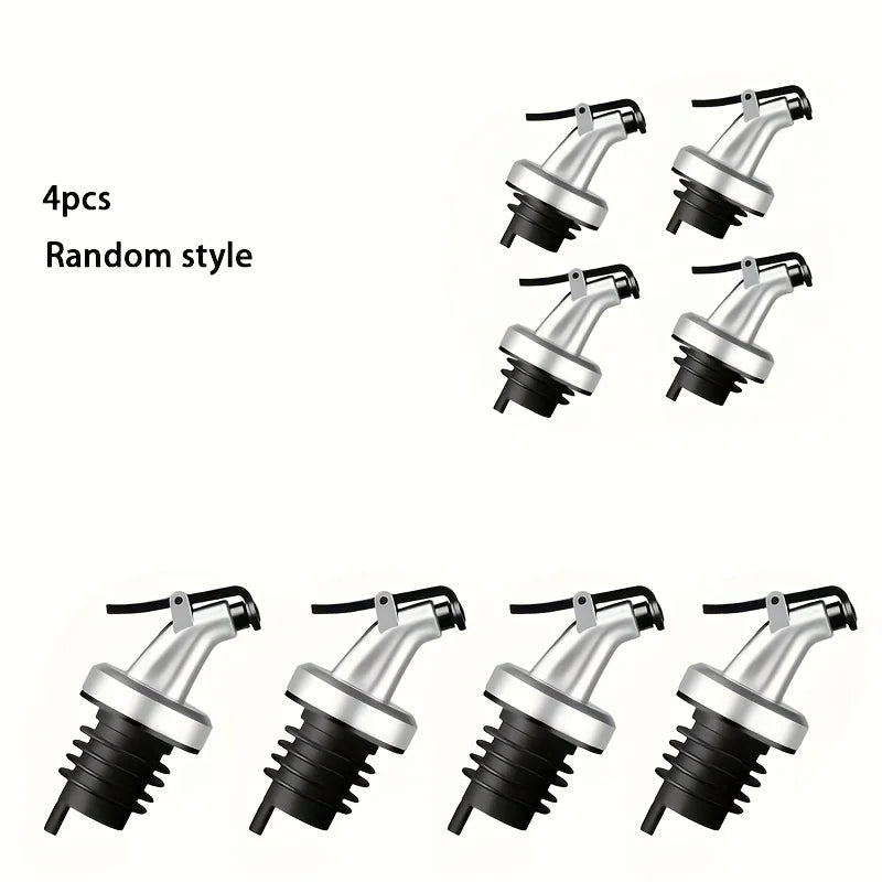 1pc Leak-Proof Silvery Oil Pourer Cap - Easy-Pour Spout, Durable ABS, Multi-Use for Soy Sauce, Vinegar & Cooking Oils - Space Qme