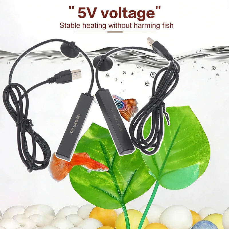 Regulator Thermostat Heater 5 10W USB Mini Aquarium Heating Rod Small Qme