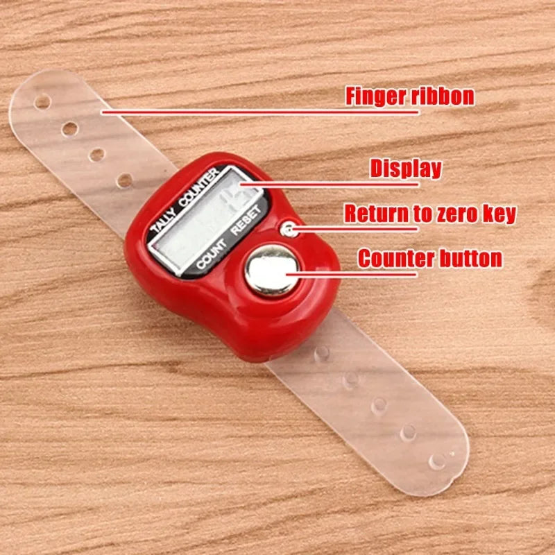 Mini Finger Counter Islamic Bead 5 Digital LED Electronic Handheld Tally Counter Clicker Counter Ring Qme
