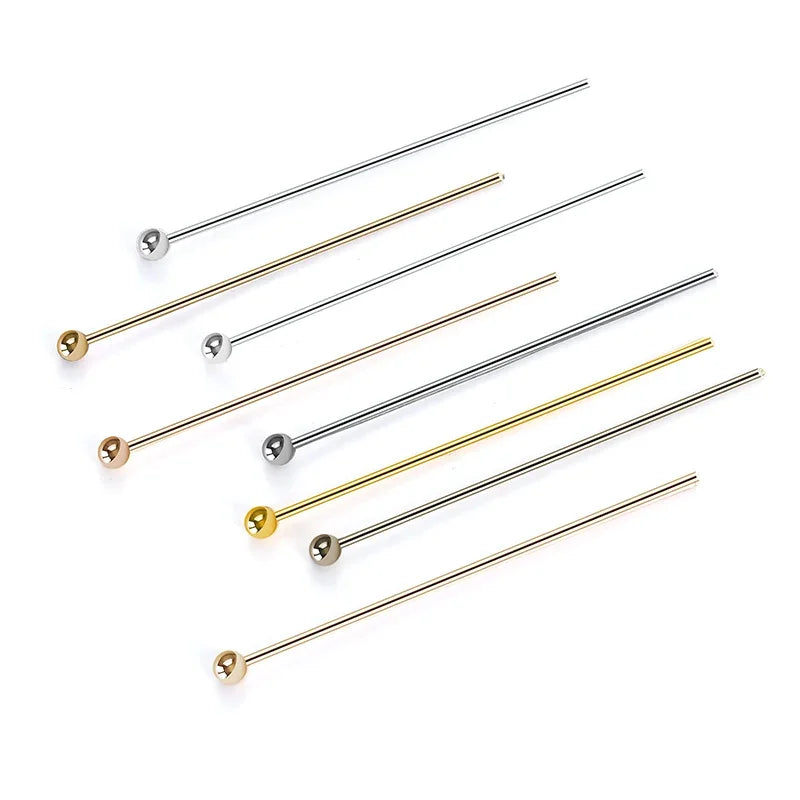 200pcs/lot 20 25mm Copper Ball Head Pins Handmade For DIY Jewelry Making Findings Supplies Accessories 7 Colors Qme