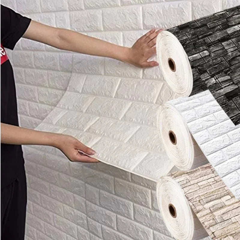 Waterproof 3D Wallpaper 1-10Pcs 70cmx100cm Decorative Wall Sticker Bedroom Apartment Household Indoor Wall Art Decor Qme