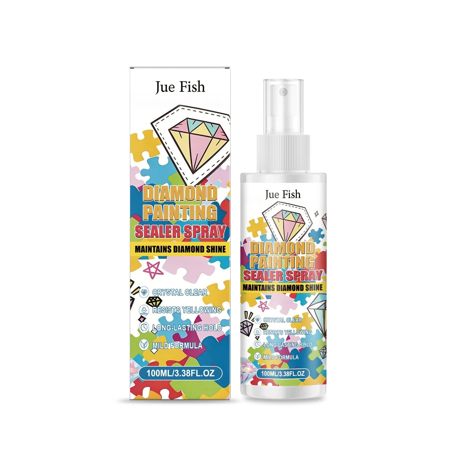 Diamond Painting Sealer Spray Anti-Yellowing Permanent Hold & Shine Effect Dustproof Diamond Art Crystal Clear Protective Spray Qme 100ML Boxed