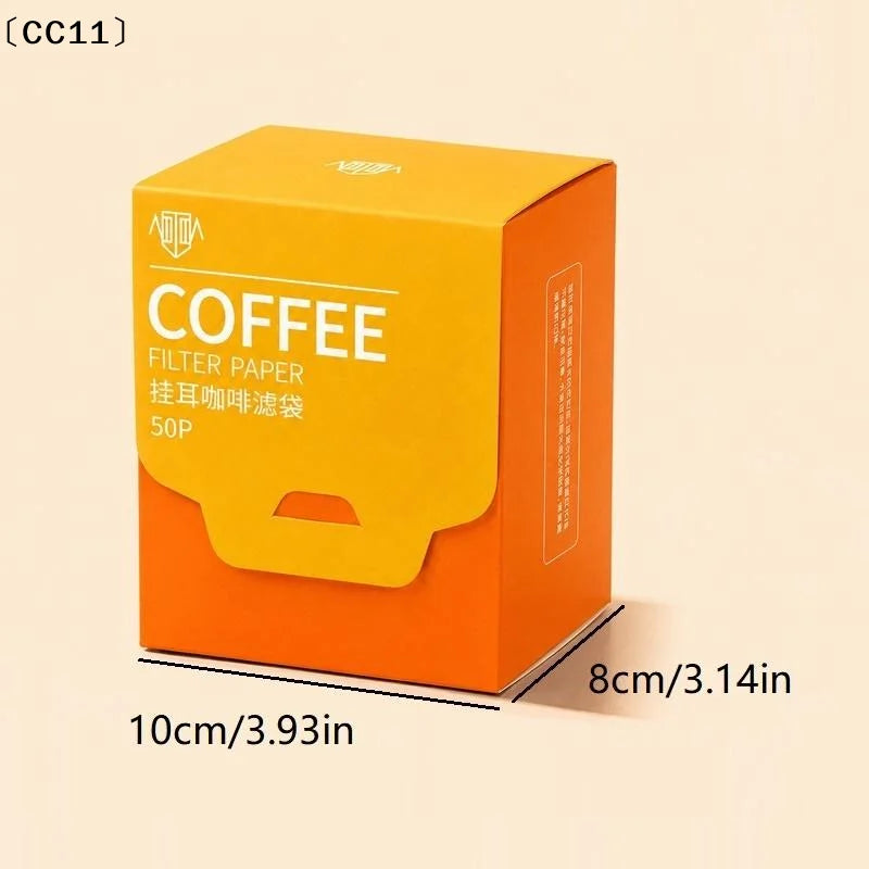 25 Disposable Hanging Ear Coffee Filters Food Grade Portable Espresso Qme