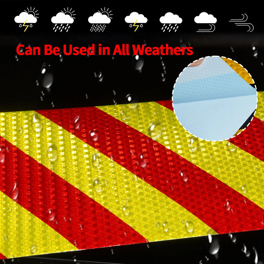Reflective Adhesive Tape Twill Green-Red Strips Waterproof Safety Reflectors Sticker For Car Qme