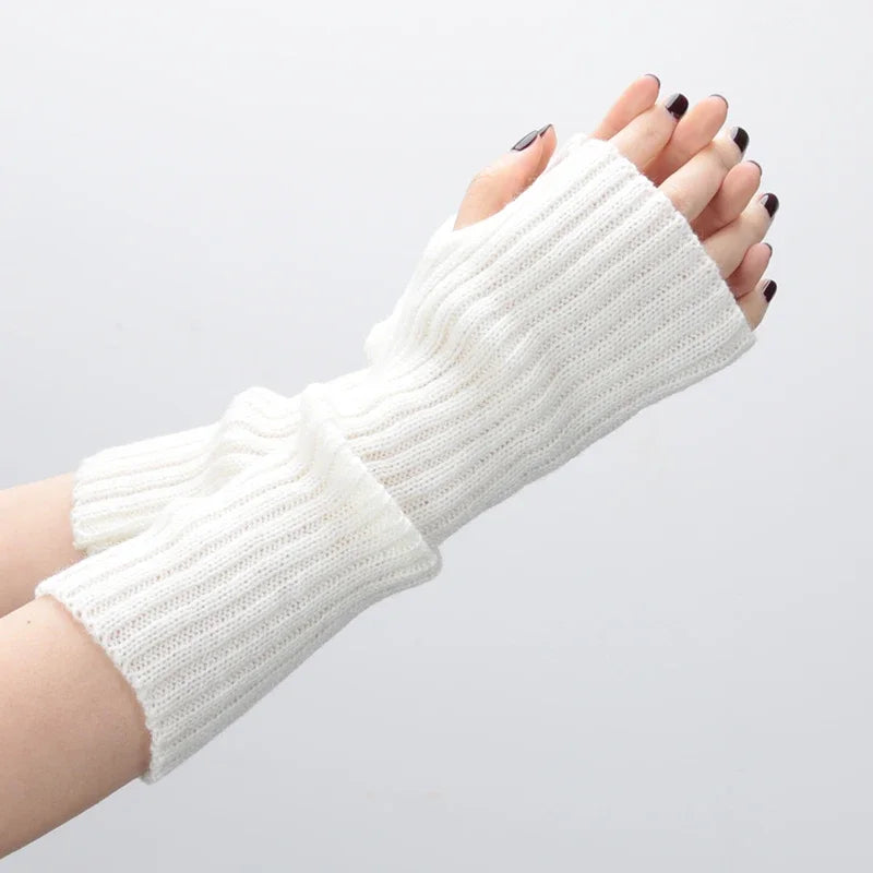 Women Long Fingerless Soft Gloves Cute Fashion Gothic Cosplay Y2K Qme A7 One Size