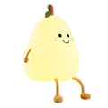 1pc Cute Pear Night Light 7-Color Dimmable Touch-Controlled Night Light Silicone Stress Reducing Pat Lamp USB Rechargeable Qme Warm