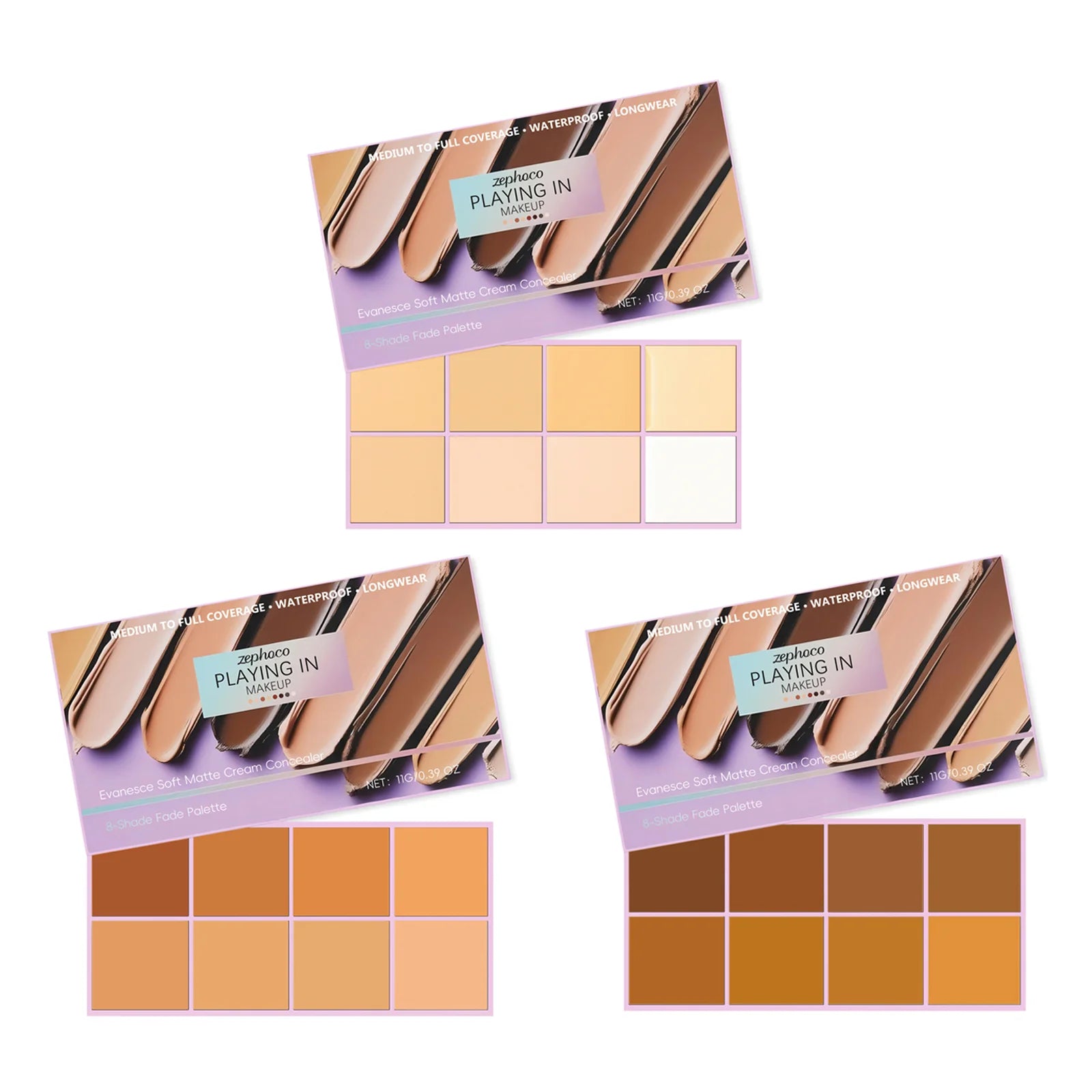 8-Color Concealer Palette Professional Coverage for Dark Circles Blemishes Acne Matte Brightening Long-Lasting Foundation Makeup Qme All toned Shades