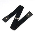 Canvas Adjustable Elastic Waist Band Invisible Belt Buckle-free Belts Qme black 60-65cm