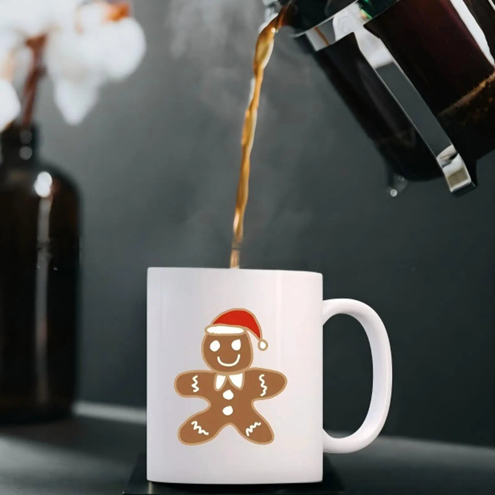 Gingerbread Man Mug Microwave Safe Funny Festive Christmas Drinking Qme